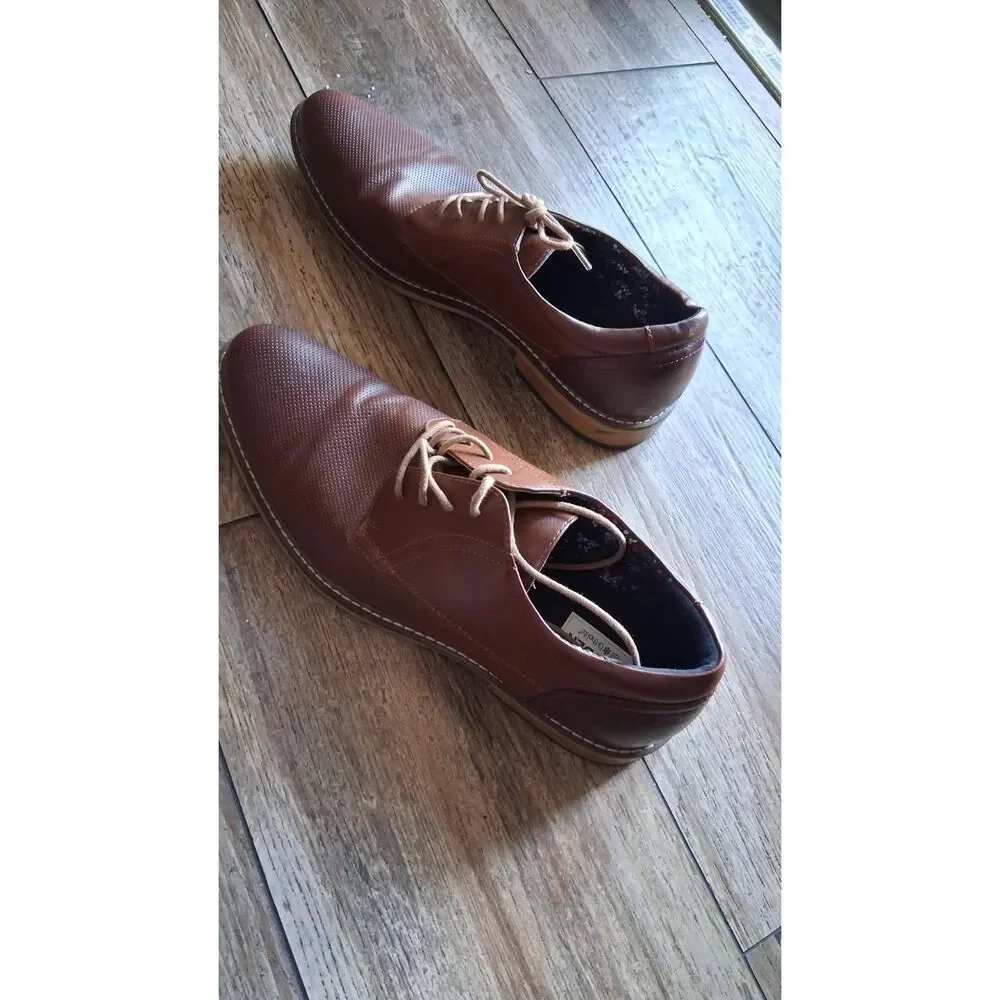 Madden Men’s Brown Perforated Leather Oxford Dress Shoes Size 12